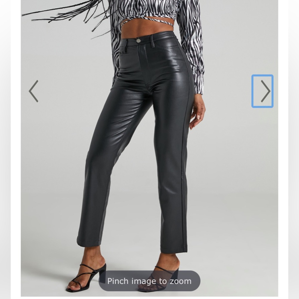 DILYENNE HIGH WAIST STRAIGHT LEG FAUX LEATHER PANTS. Size AUS 8 US 4.
